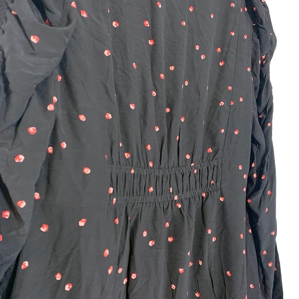 Hatch NEW The Stevie Long Sleeve Midi Dress Puff Sleeve Black Pink Floral 0 Size undefined - Image 7