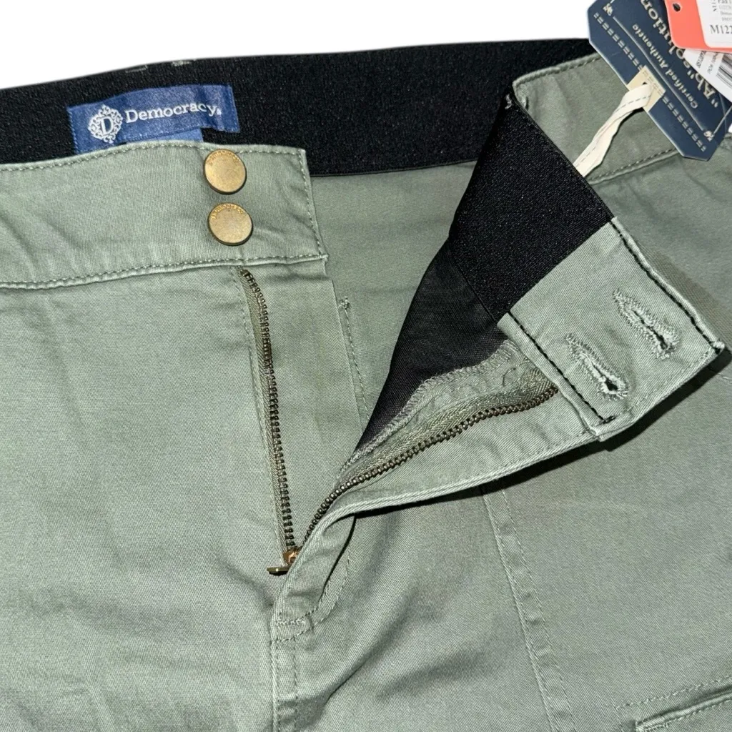 Democracy NWT  Ab Solution Utility Patch Pocket A-Line Skirt Lily Pad Green sz 14 - Image 5