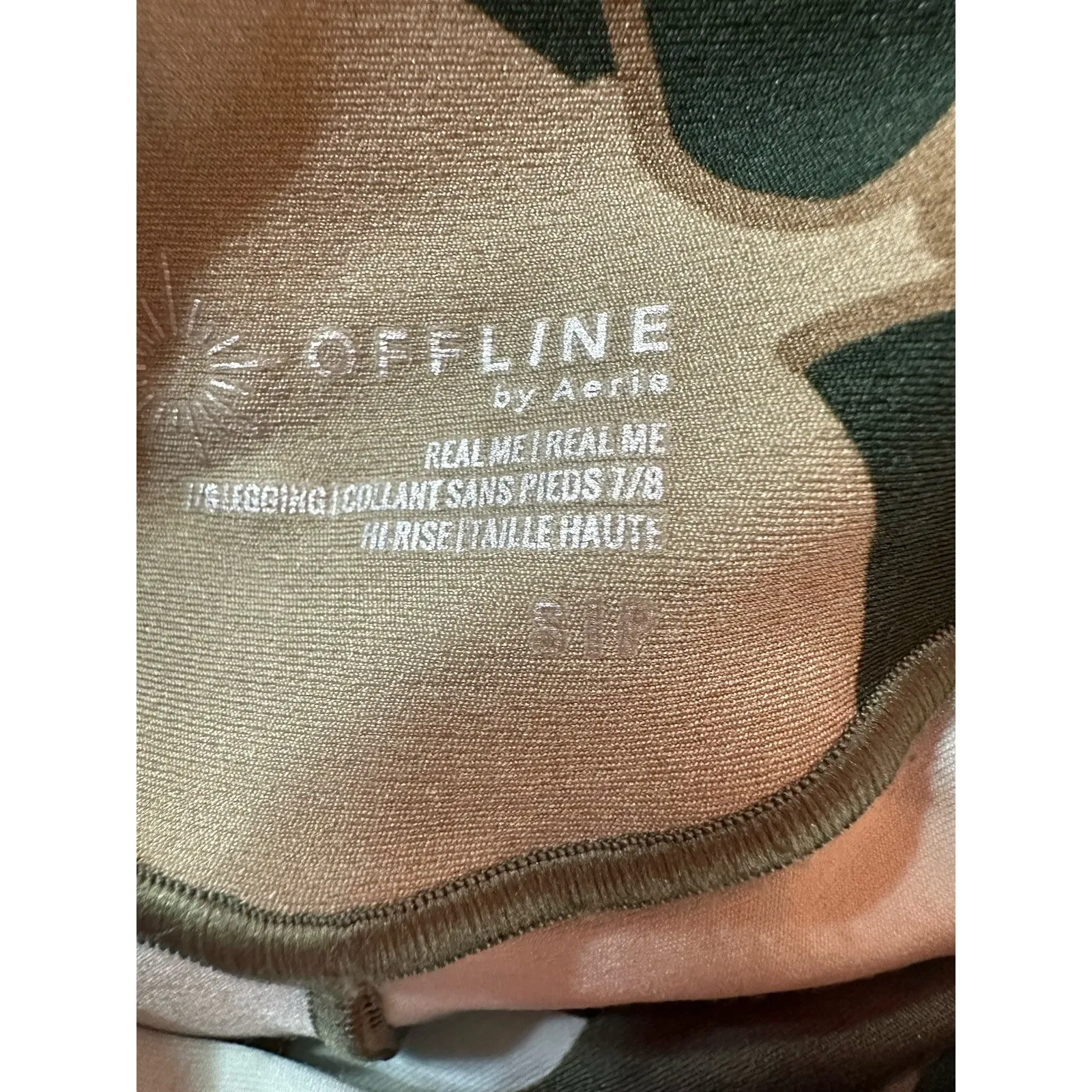 Aerie Offline Real Me 7/8 Green Print Leggings Size Small‎ - Image 6