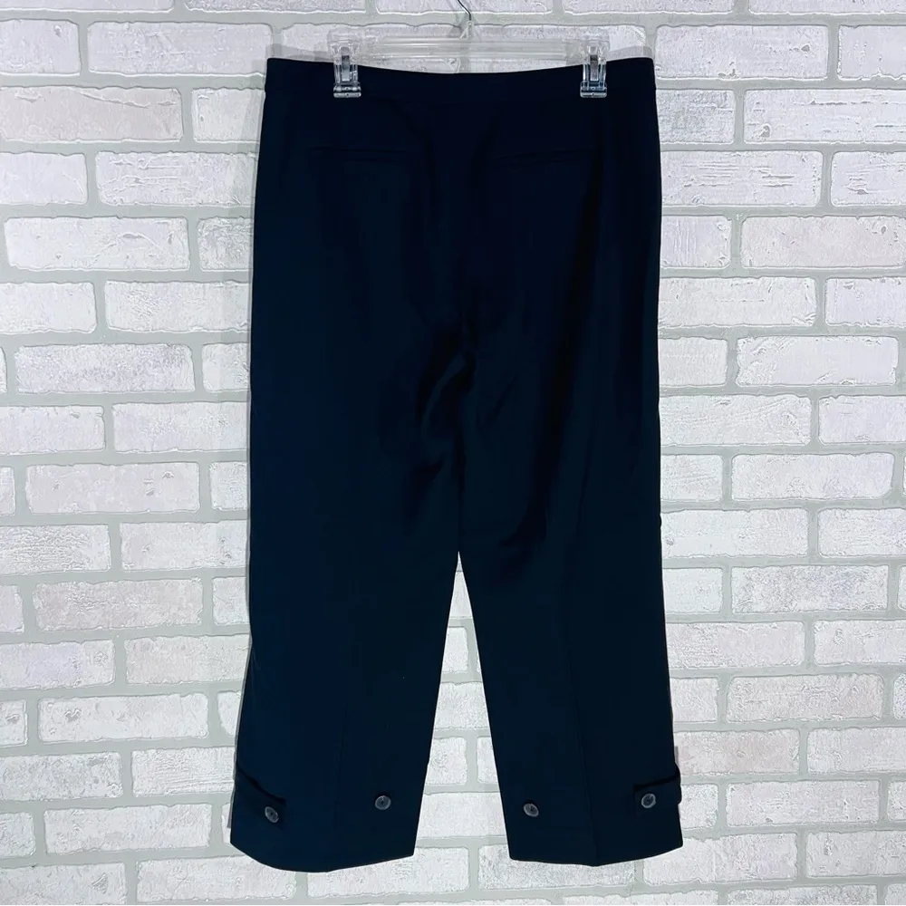 Vince Tailored Culotte Wool Blend Adjustable Leg Pants in Black Size 10 - Image 4