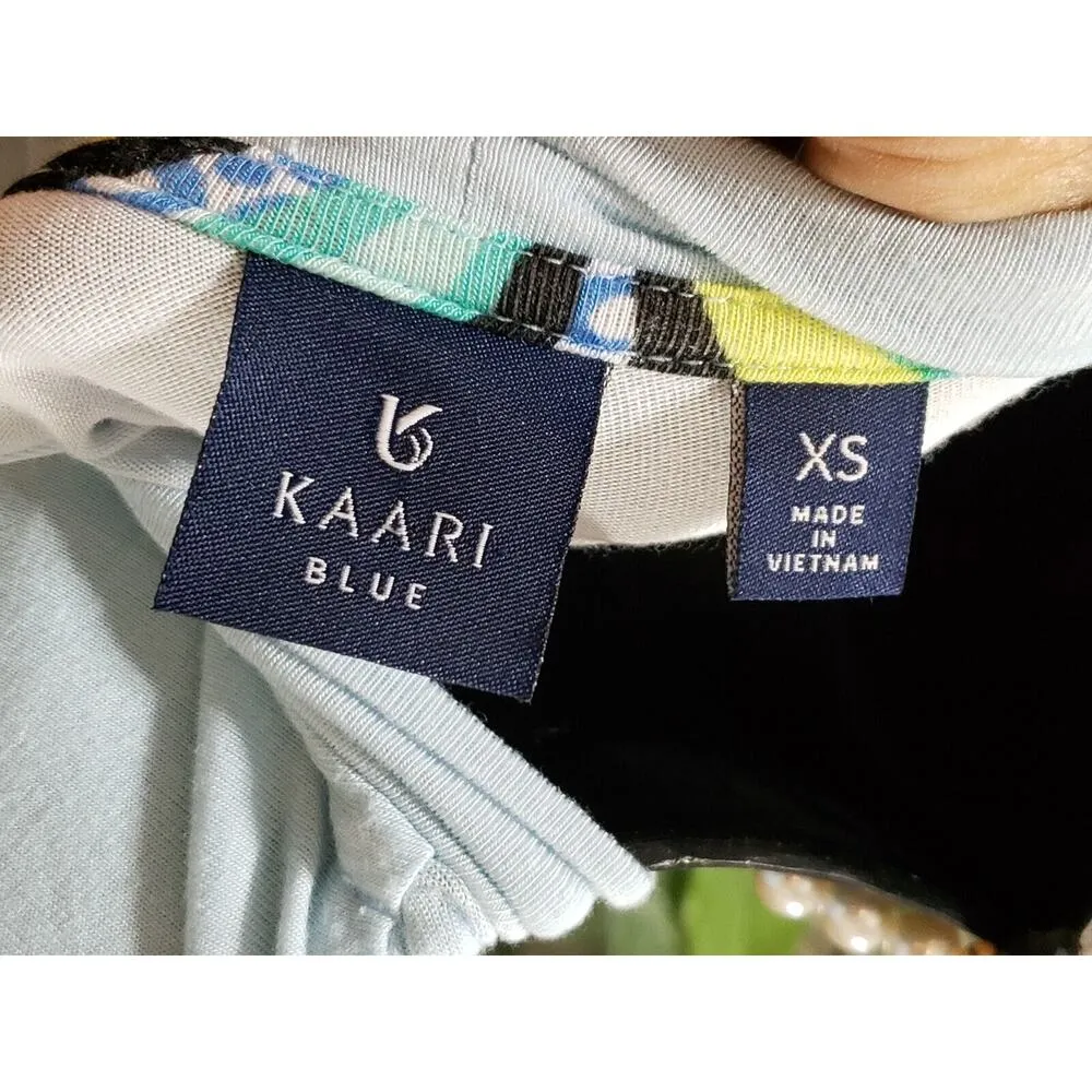 Kaari Women's Blue Rayon Mock Neck Sleeveless Casual Knee Length Dress Size XS - Image 8