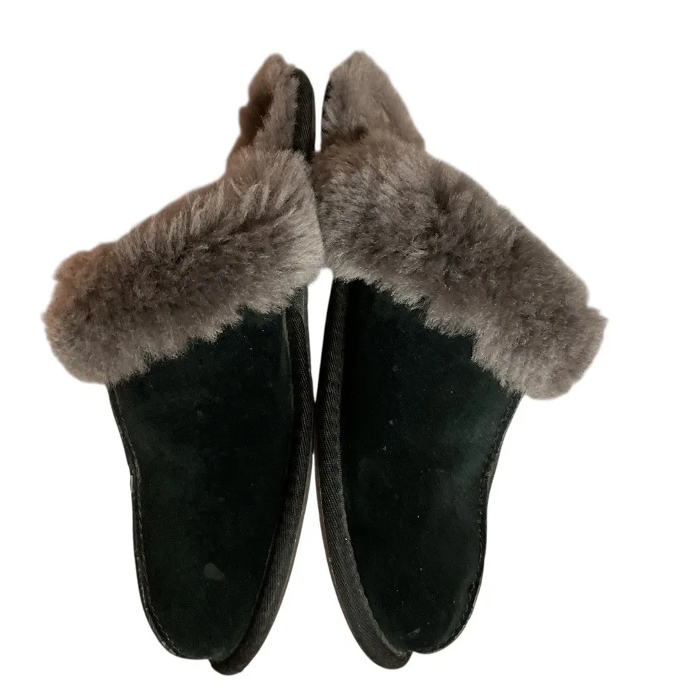 UGG Scuffette II Shearling Lined Slip On Slippers Black Size 7 - Image 10