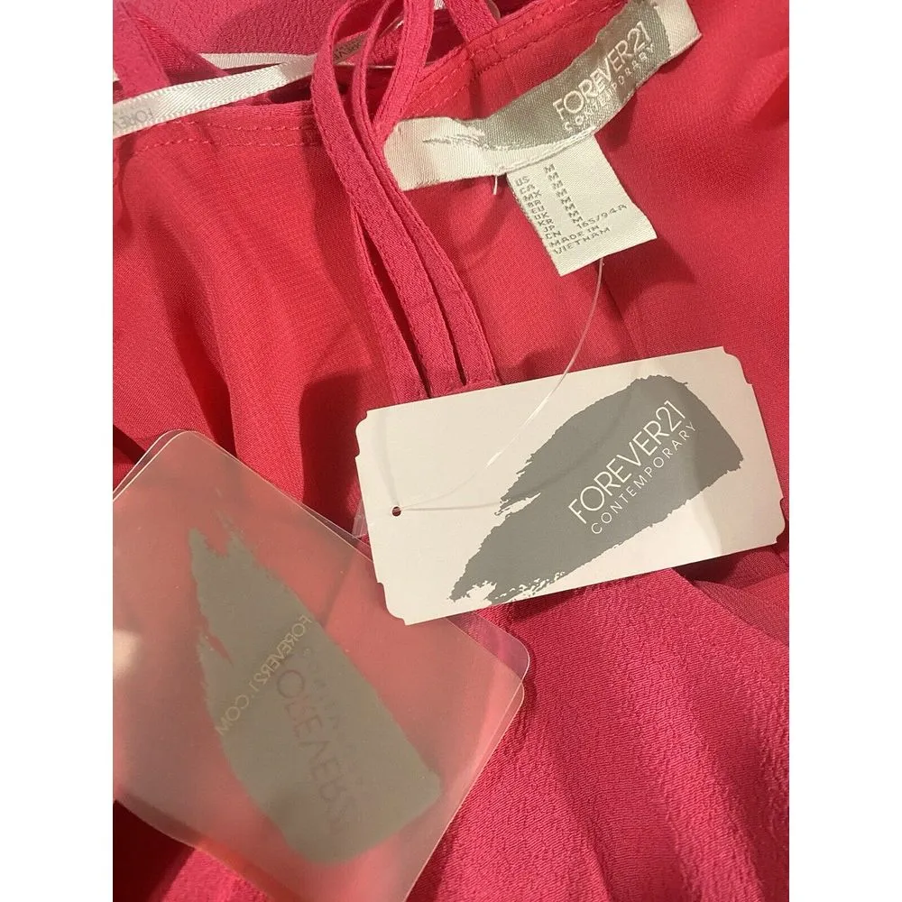 Forever 21 Contemporary Hot Pink Strappy Maxi Backless Lined Dress‎ Size Medium - Image 9