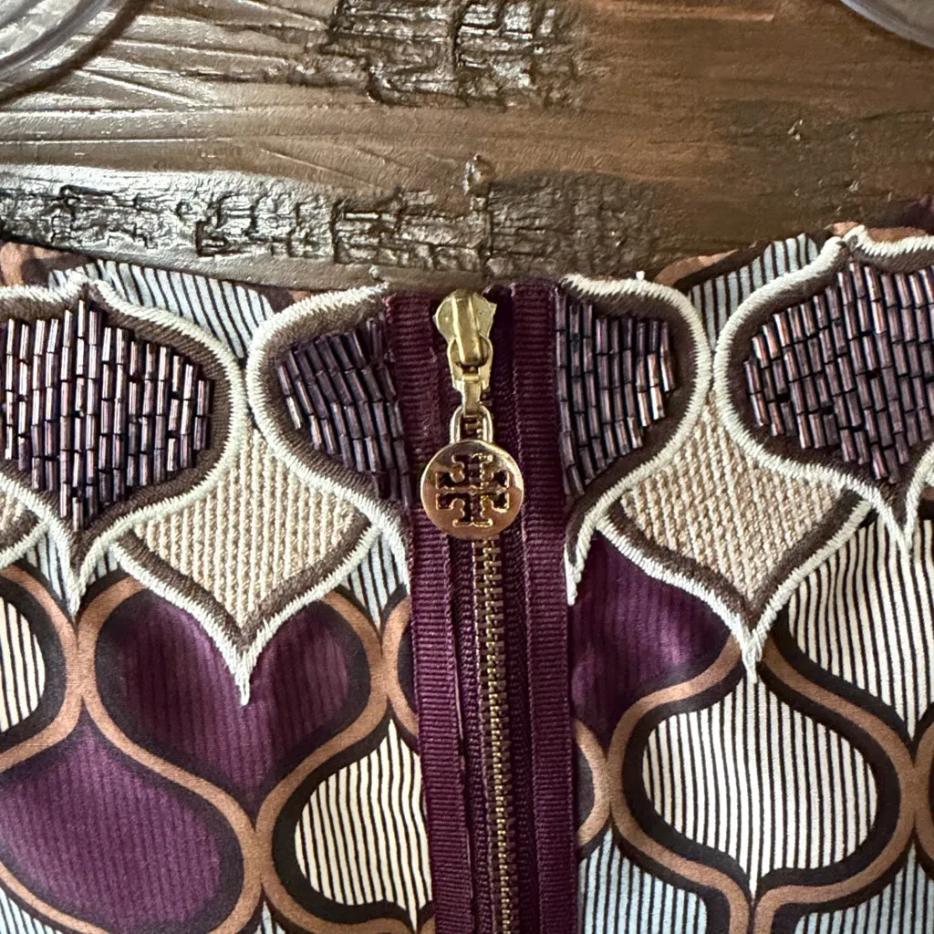 Tory Burch Silk Geometric Print Shift Dress - Image 6