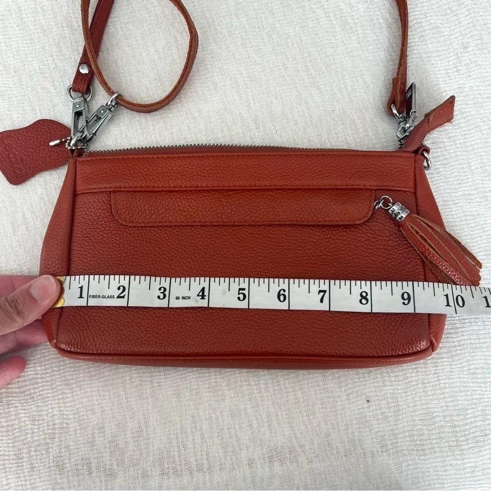 Lecxci Leather Crossbody Purses Clutch Phone Wallet‎ Orange 🔷 - Image 3