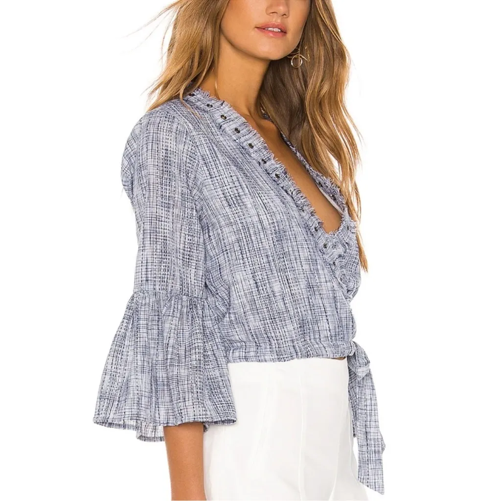 Tularosa Revolve Estelle Cotton Top in Deep Blue Size S - Image 3