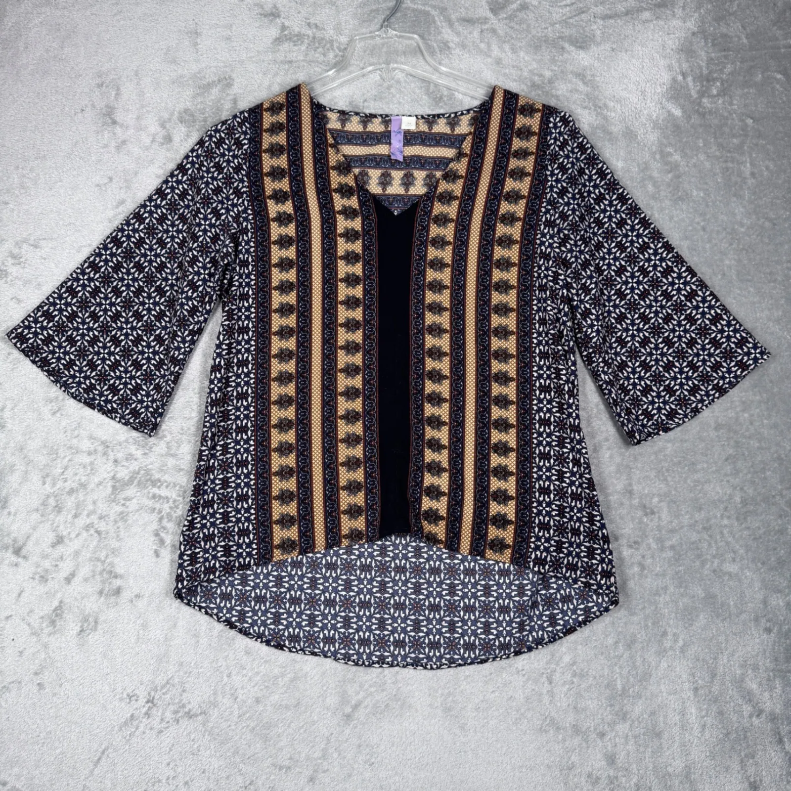 Alya Shirt Womens Medium Floral Print 3/4‎ Sleeve V Neck Peasant Blouse Medium - Image 2