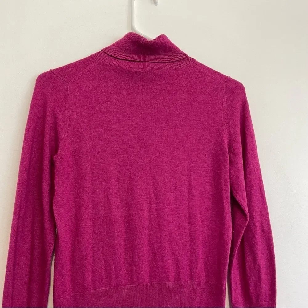 NIC+ZOE NIC + ZOE Solid Magenta Fuchsia Pink ish Lightweight Turtleneck Sweater - Image 11
