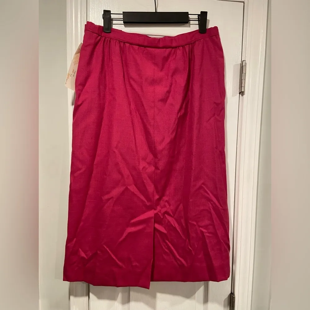 NWT VTG Pendleton Size 12 Country Sophisticates Pink Maxi Silk Blend Lined Skirt - Image 7