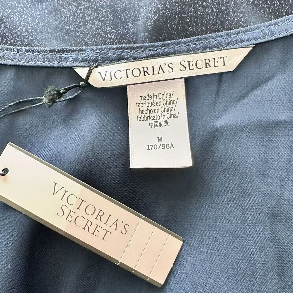 NWT Victorias Secret Very Sexy Sleepwear Shiny Romper Jumper M Metallic Blue - Image 4