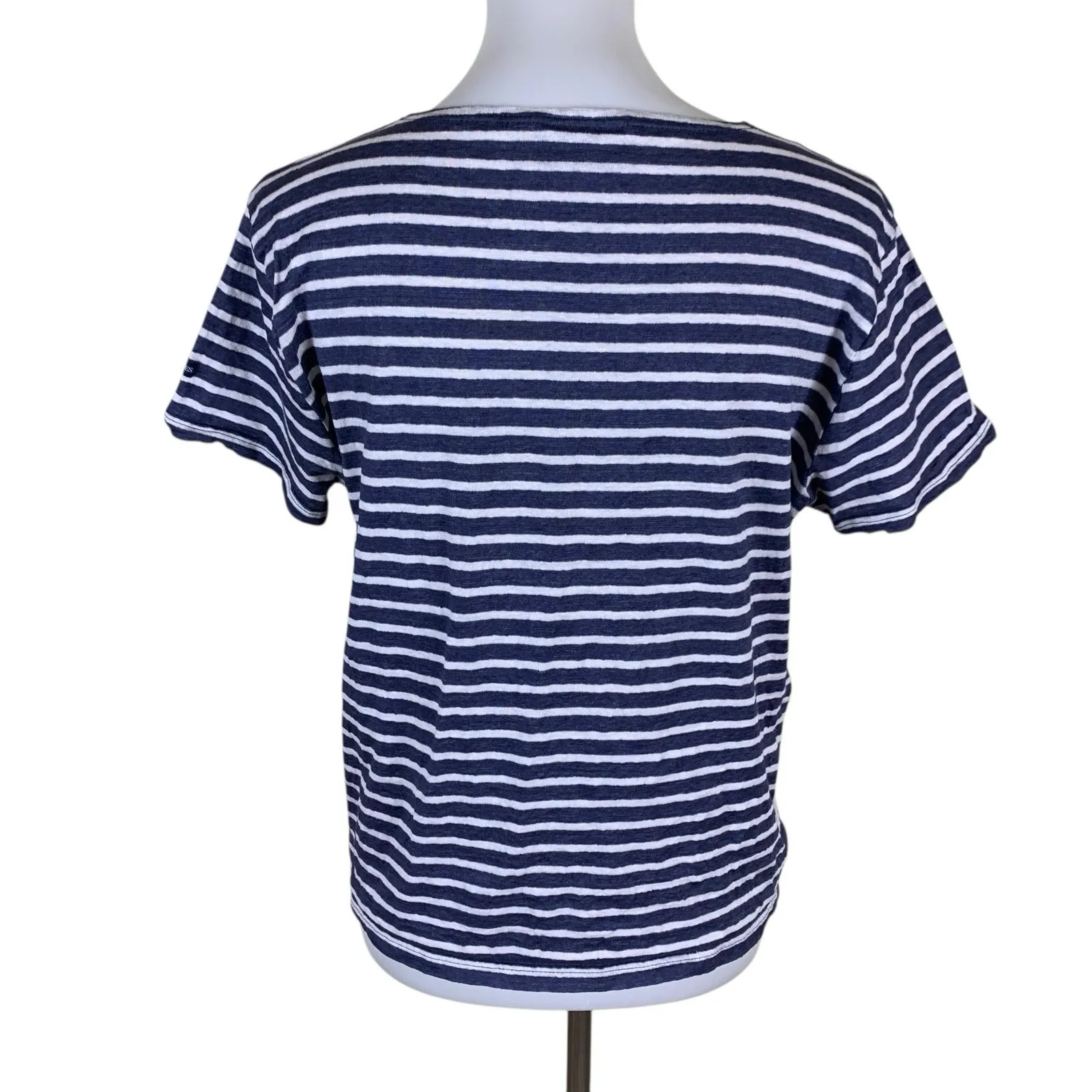 Saint James x Jenni Kayne Navy White Stripe Breton Tee Made In France Medium - Image 2
