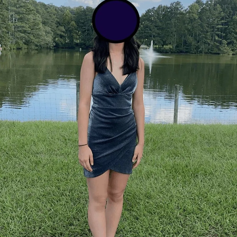 Blondie Nites Black Silver Sparkly Mini Dress, Size 15/L - Image 7