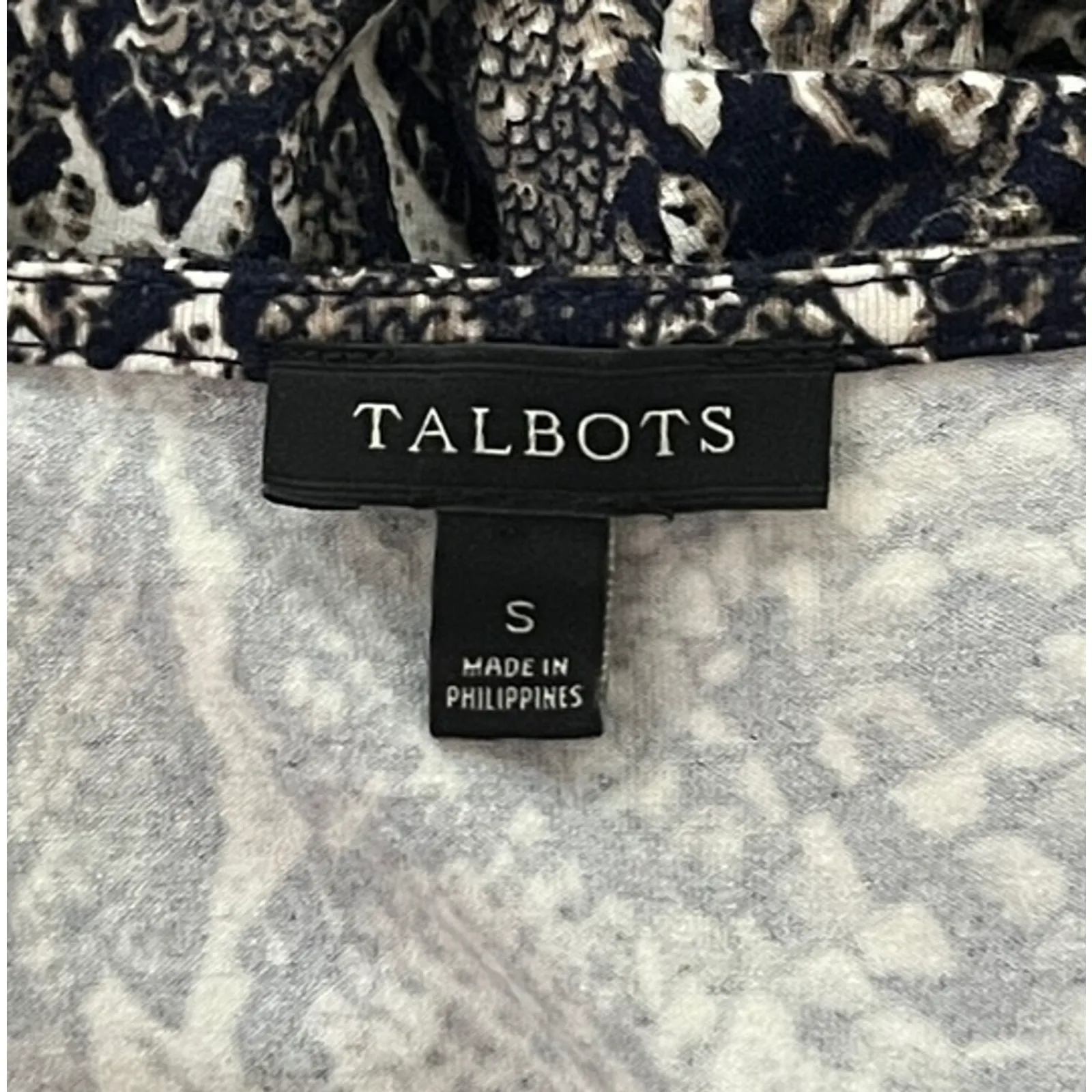 Talbots Dress Womens Small‎ Tan Black Snake Print Faux Wrap Edgy Party Cocktails - Image 6