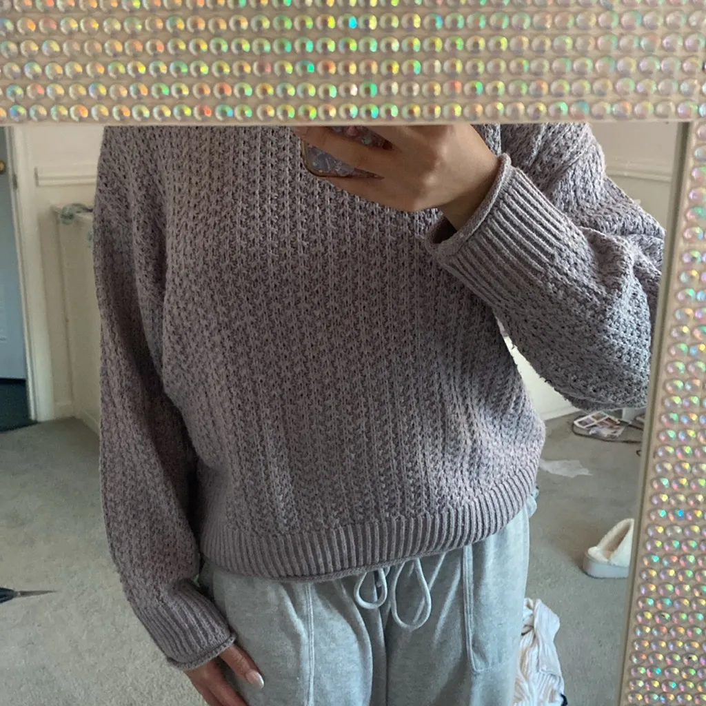 Universal Thread Women’s Knitted Sweater - Size: XS, Color: Purple/Gray - Image 5