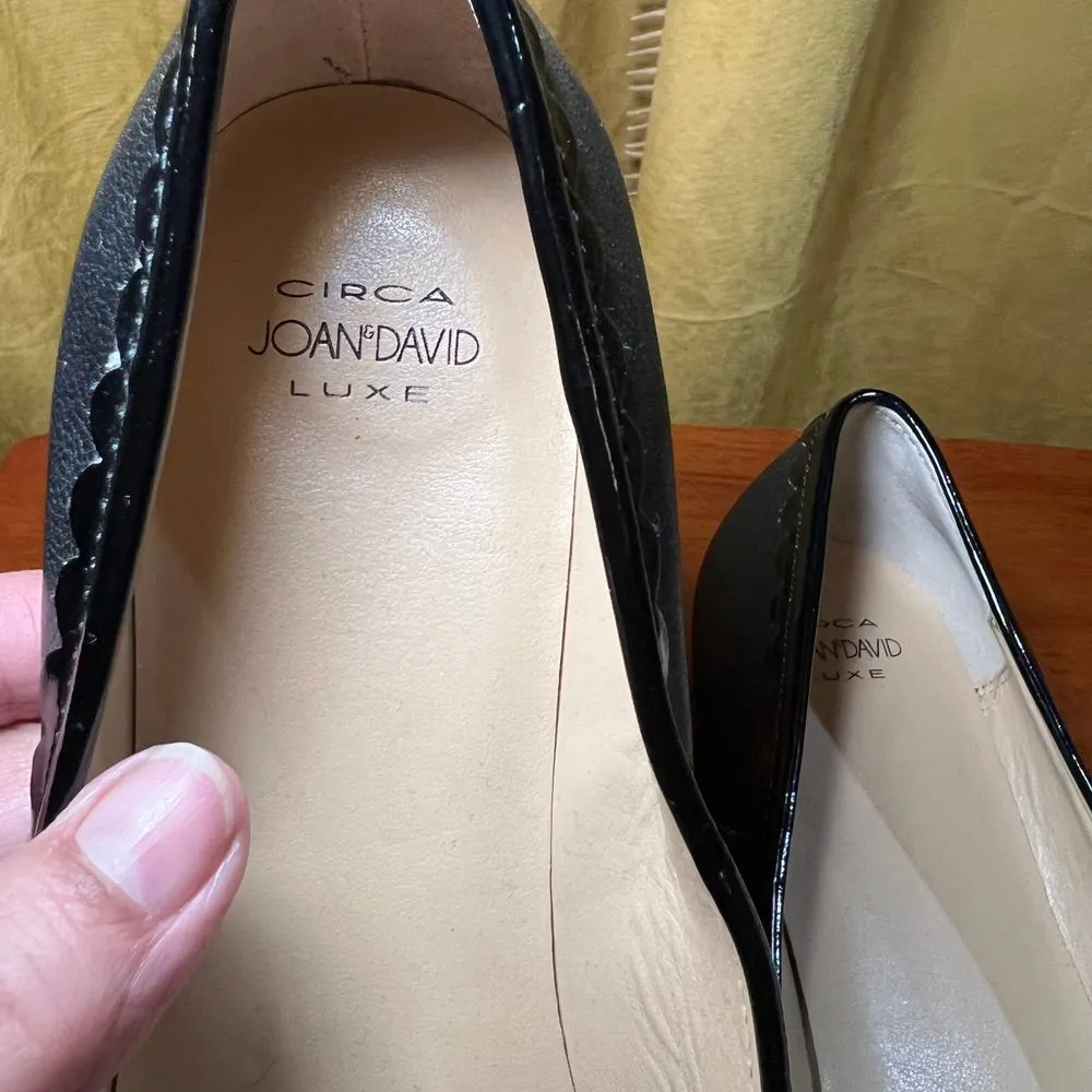 Circa Joan & David Black Patent Leather Tassel Loafers Classic Flat Shoes - Image 6