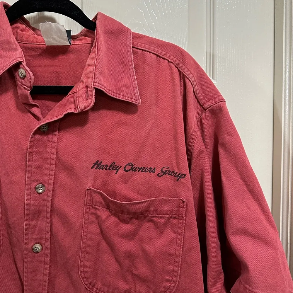 Harley Davidson short sleeve button down shirt owners group Rocky Mountain rally - Image 2