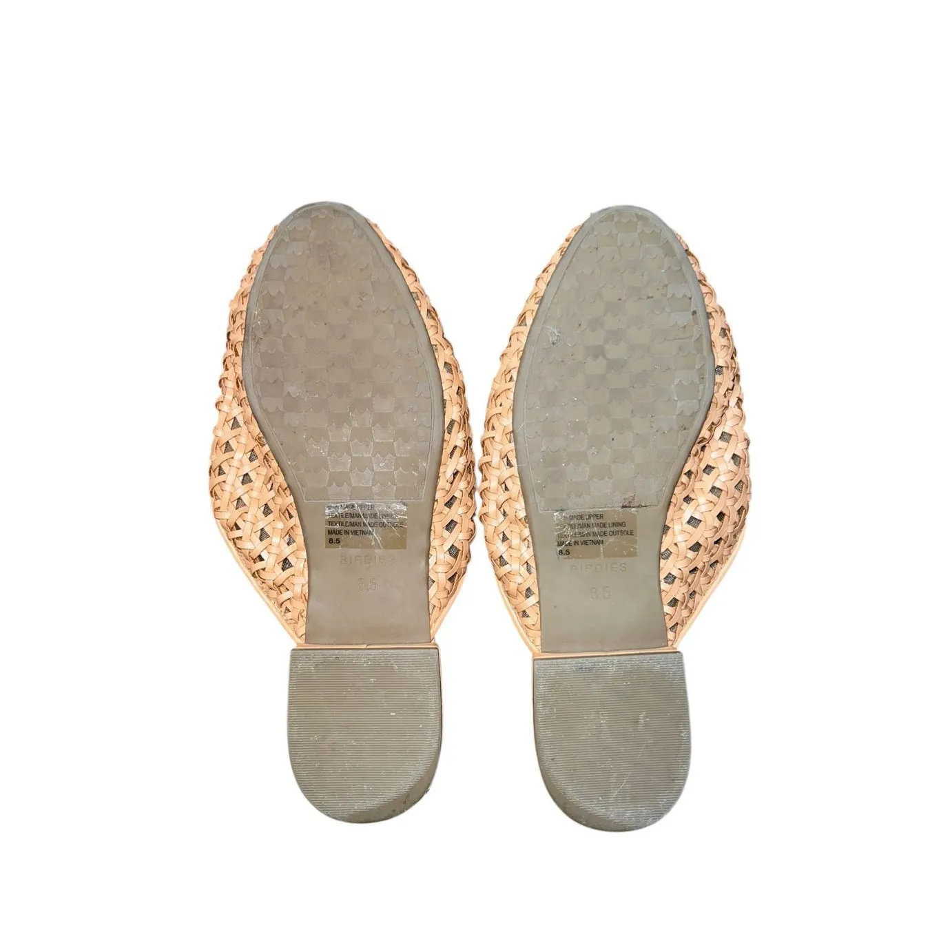 Birdies The Phoebe Woven Rattan Mule Flats Tan Faux Leather Size 8.5 - Image 5