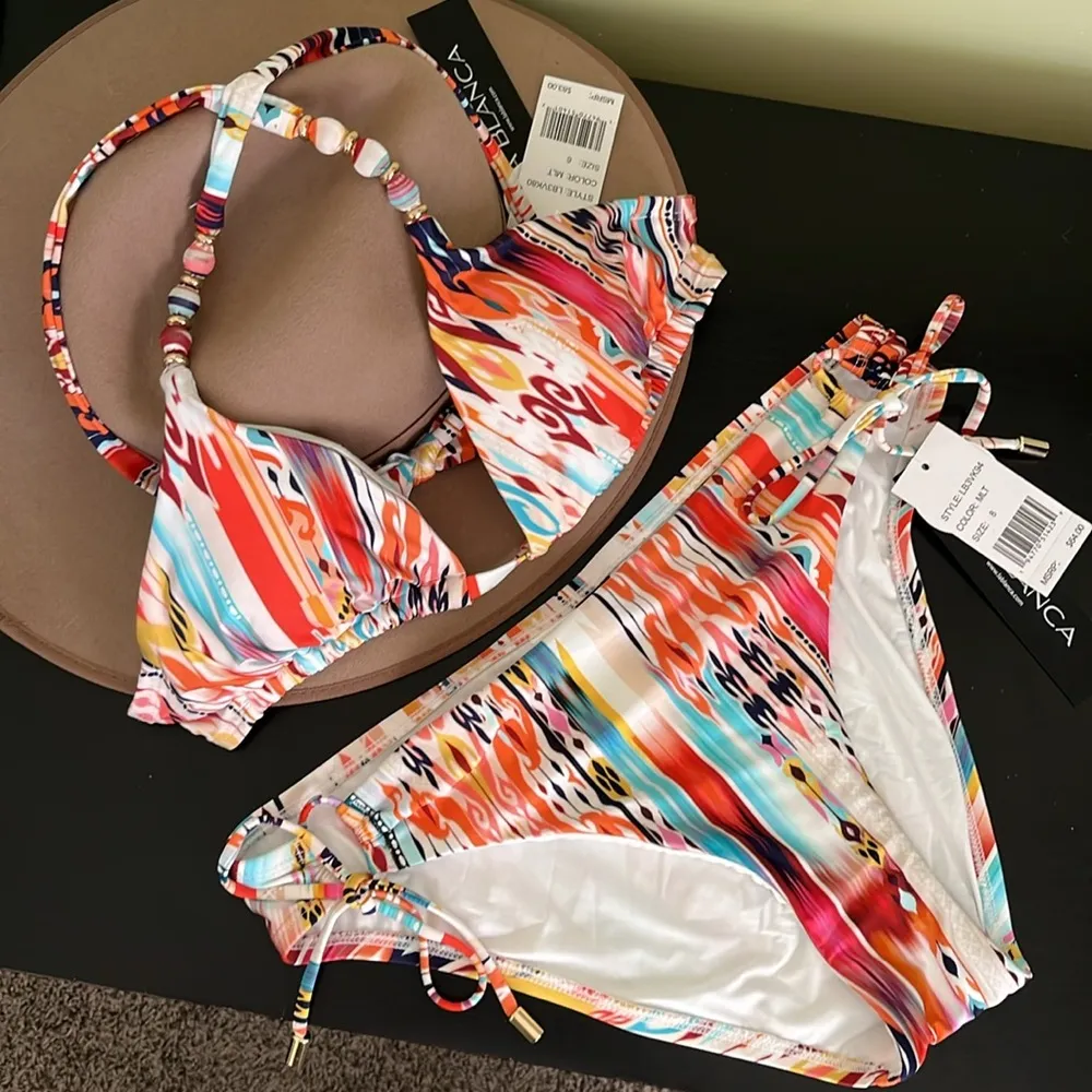 La Blanca Women's Standard Triangle Bikini Color: Multi//Desert Dream - Image 4