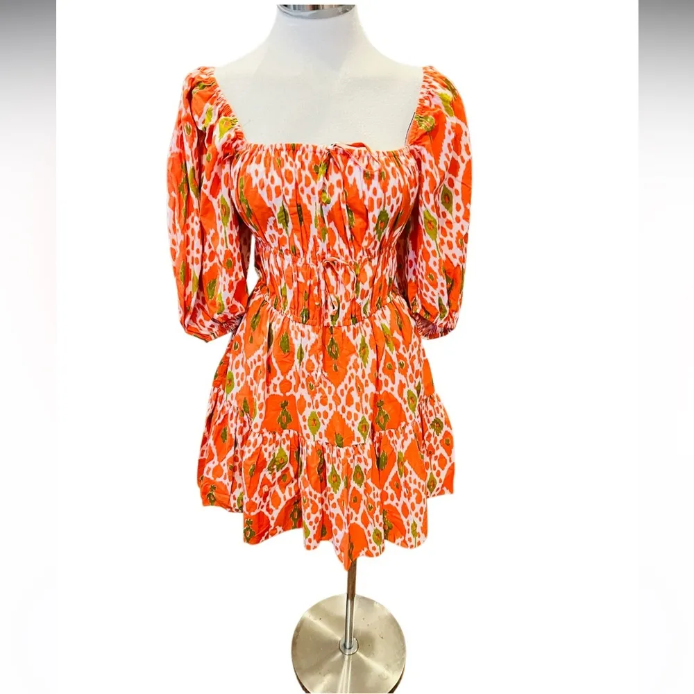 CHARINA SARTE Women's Alhambra Mini Dress Size XS NWOT Orange - Image 2