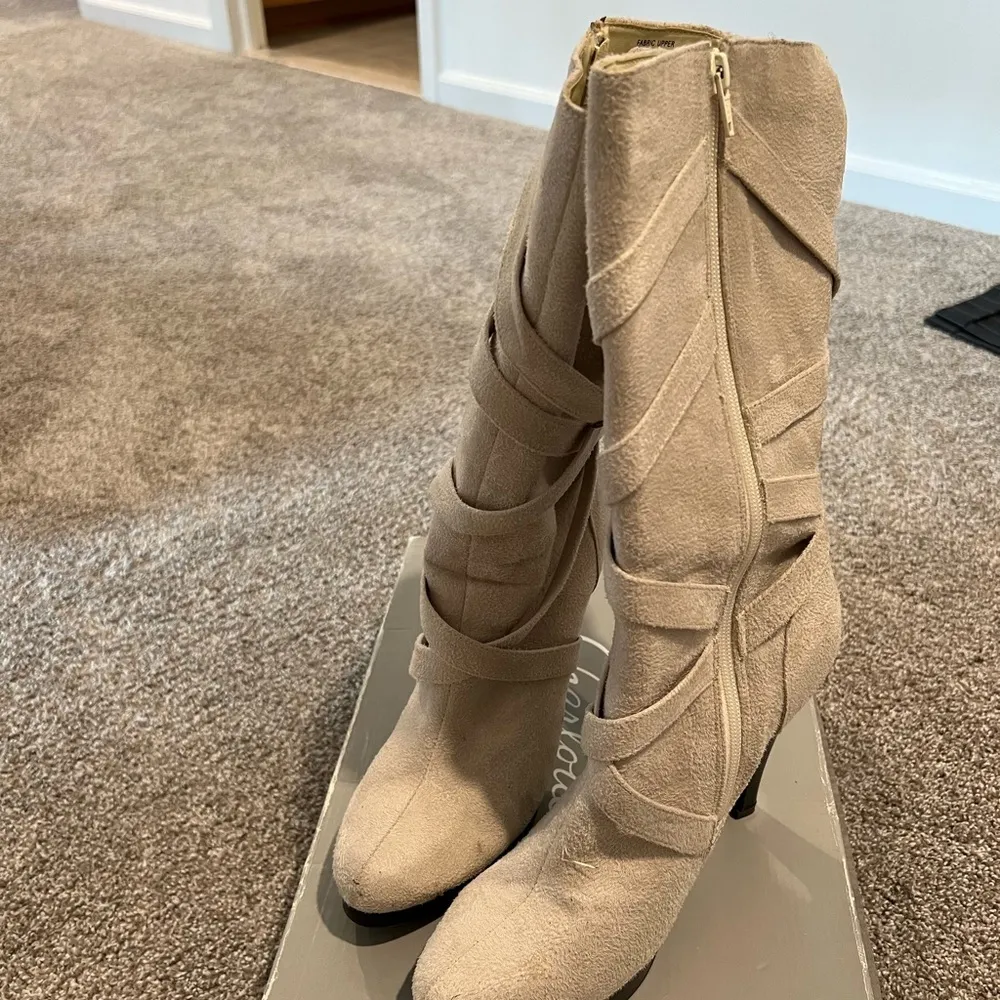 Ivory Tall Faux Suede Boot - Image 3