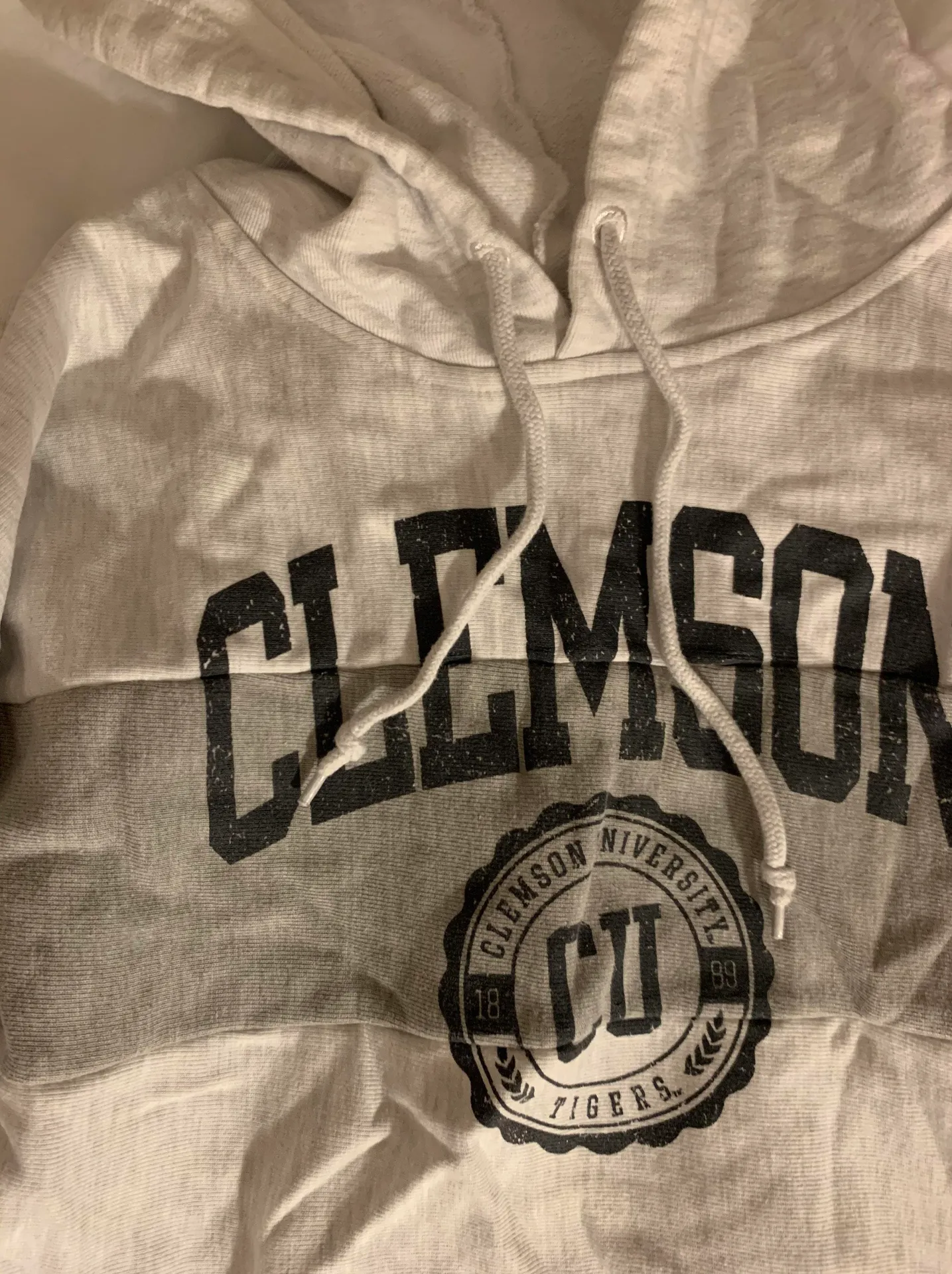 Cropped Gray Clemson Hoodie - Image 3