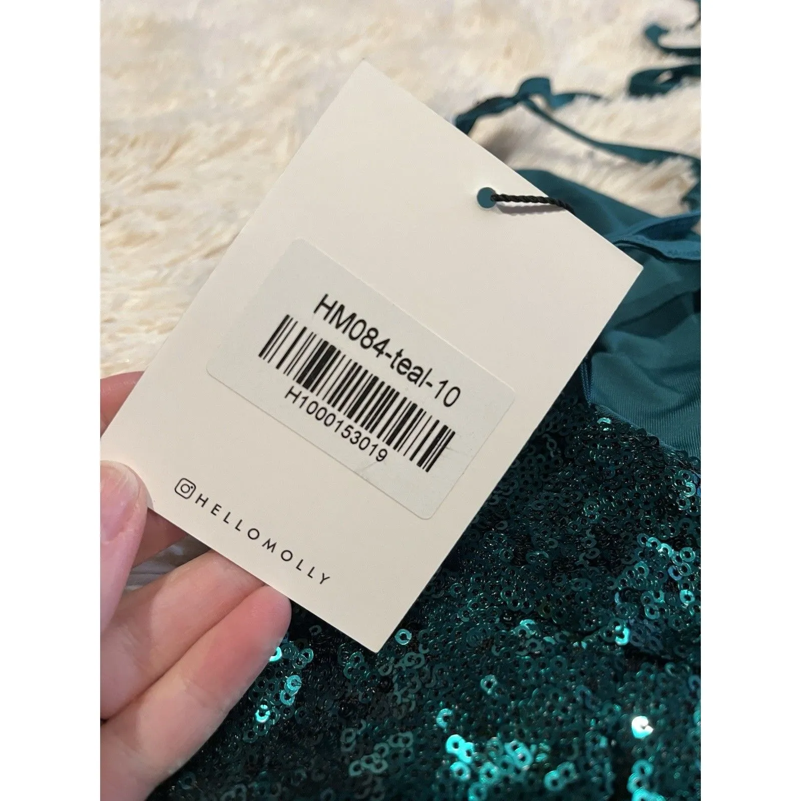 Green Sequin Hoco Dress By Hello Molly Size 6 Homecoming Cocktail NWT - Image 9