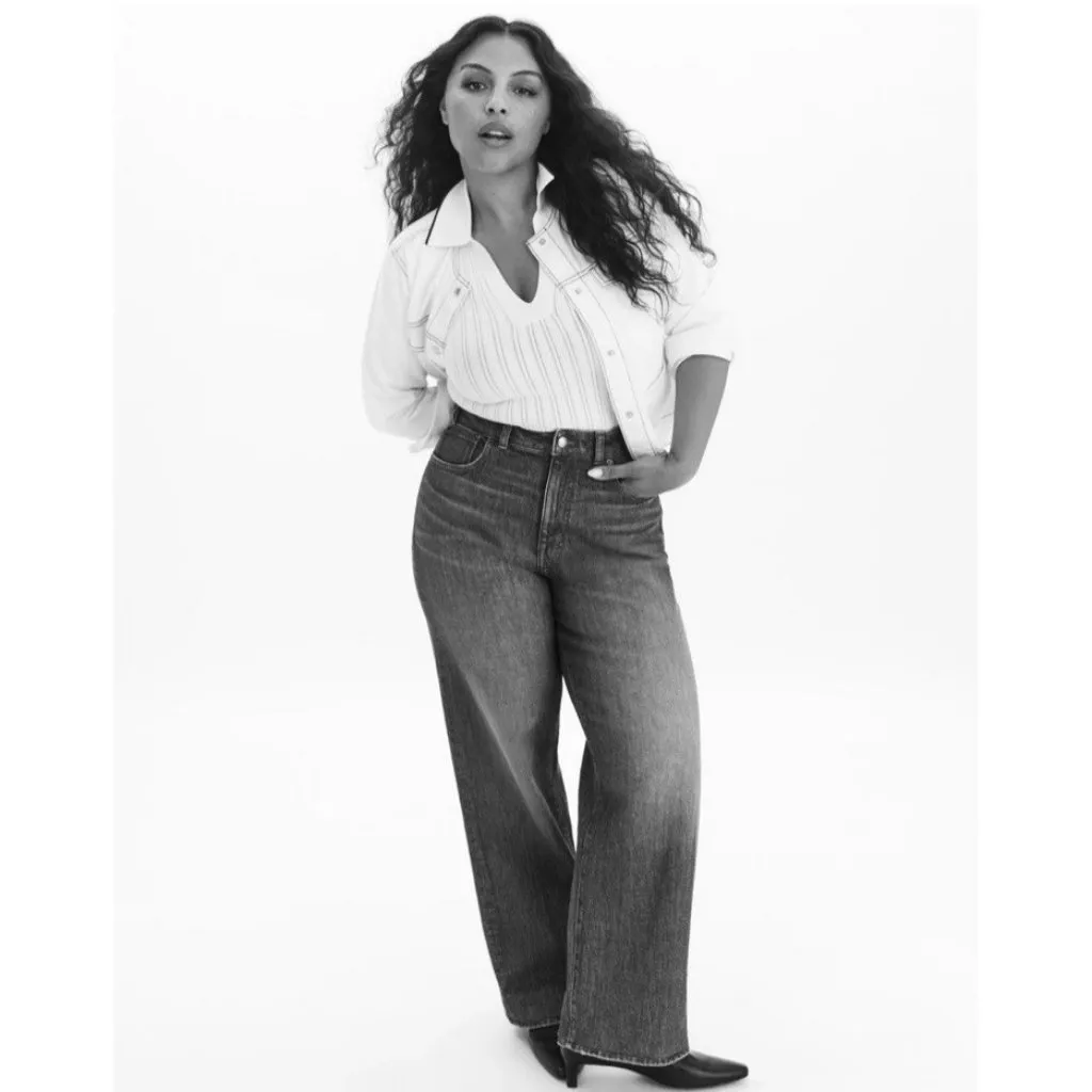 MADEWELL $148 The Curvy Perfect Vintage Wide-Leg Jeans Harvey Wash Size 25P - Image 6