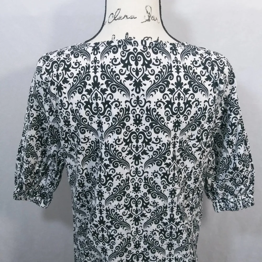 Lolly Wolly Doodle Ladies Damask Black White Tunic Dress Size M Size M - Image 7