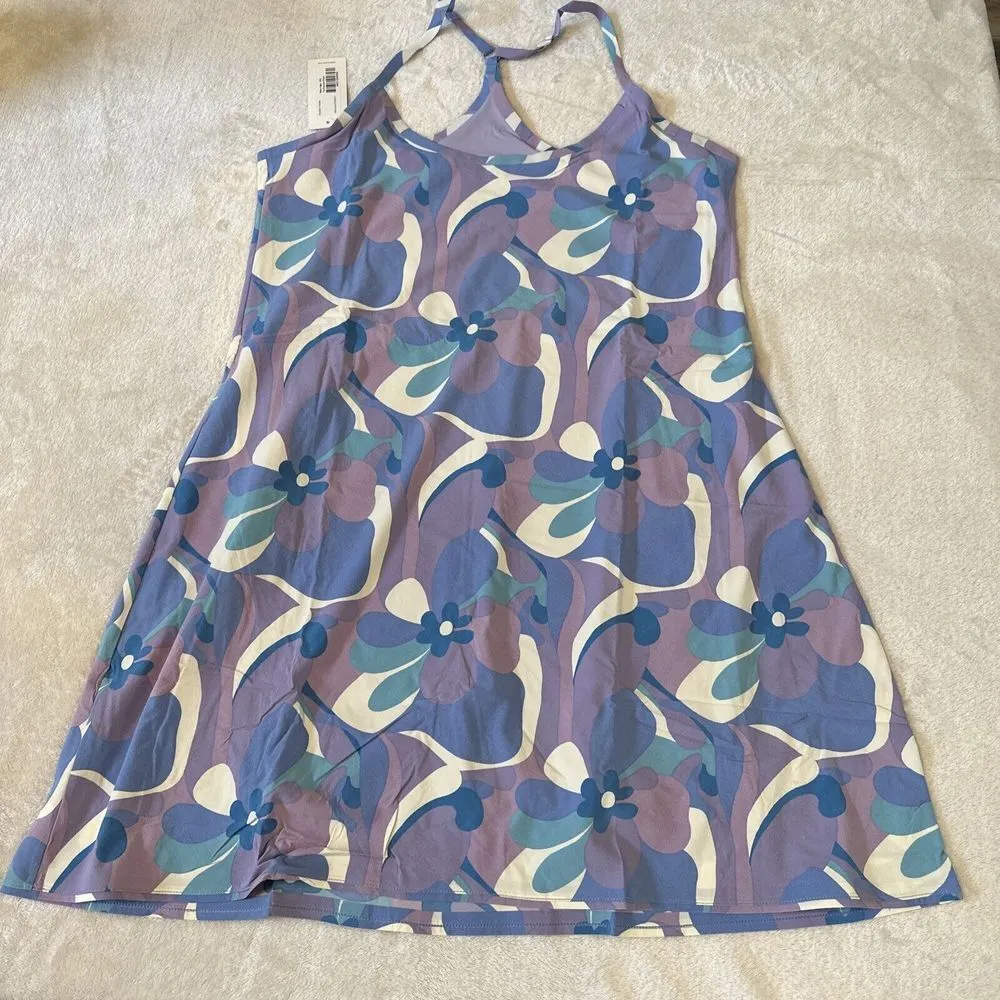 NWT Outdoor Voices The Exercise Dress Floral Blue Purple  Size XXL - Image 3