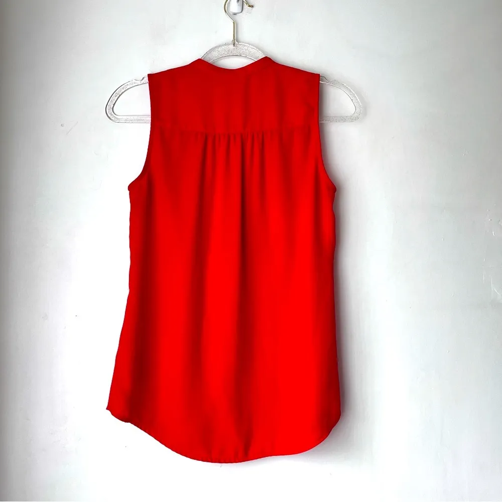Anthropologie Maeve Red Sleeveless Eyelet Trim Sleeveless Blouse 2 - Image 4