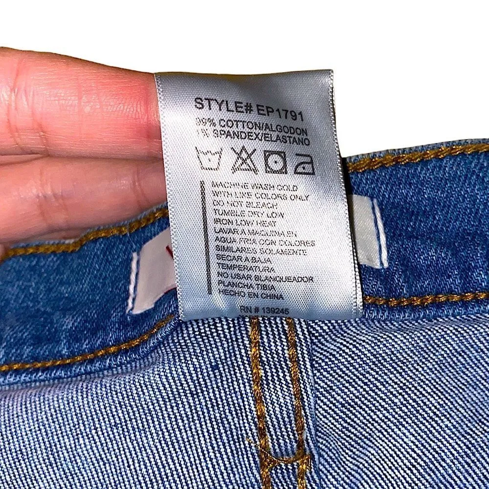 VIBRANT MIU WOMEN W29 SIZE 11DISTRESSED JEANS STRETCH Med BLUE - Image 6