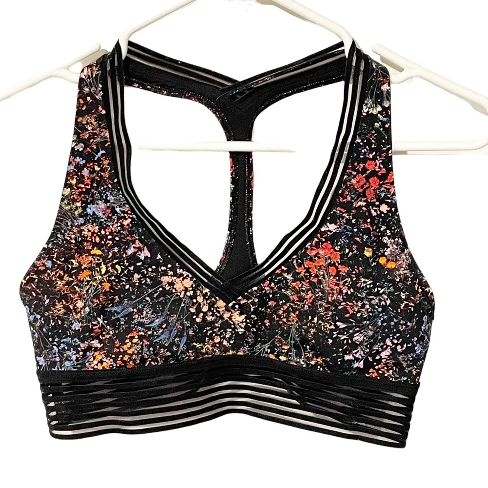Lululemon Size 8 Find Focus Bra Flowerescent Multi Black Athletic Sports - Image 2