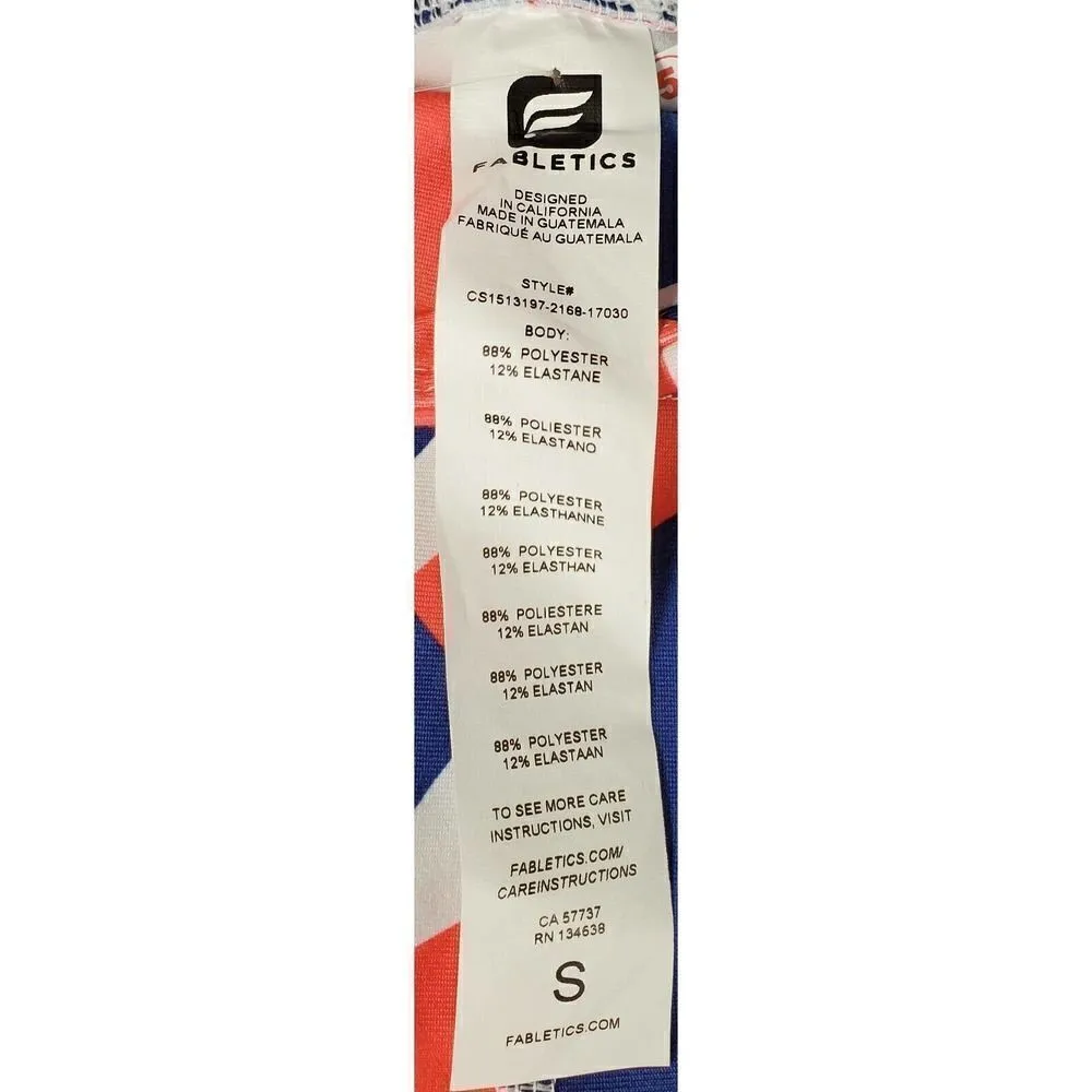 New Fabletics Salar Crop Legging Small Patchwork Pride Print Athleisure Workout - Image 7