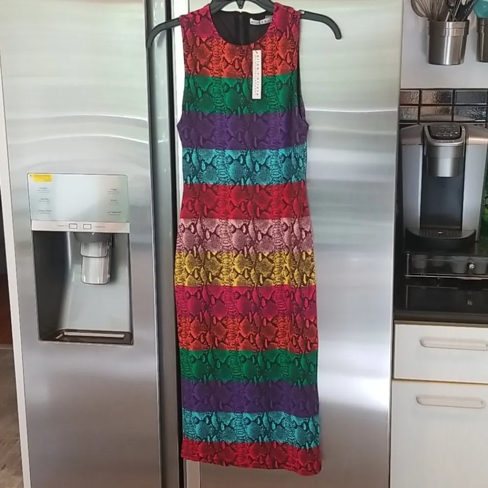 💕ALICE + OLIVIA💕 Delora Snake Skin Midi Dress - Image 14