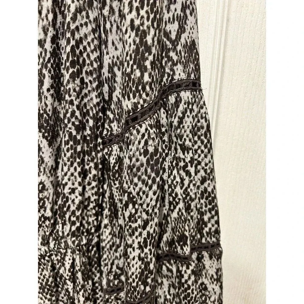 Bl^nk London Anthropologie  Animal Print Wide Leg Jumpsuit Off‎ Shoulder Large - Image 11