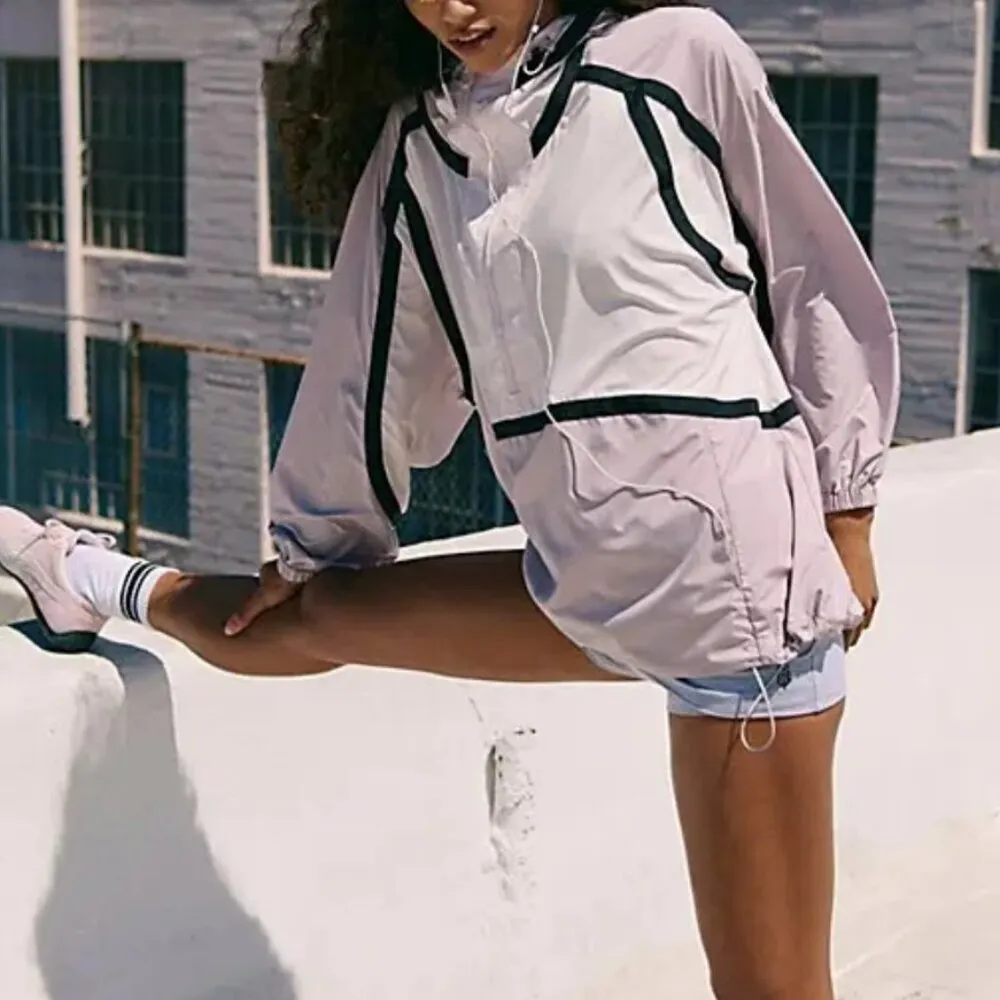 #63 NWT Free People Care FP Like The Wind Colorblock Jacket in Rose Wash Combo - Image 4