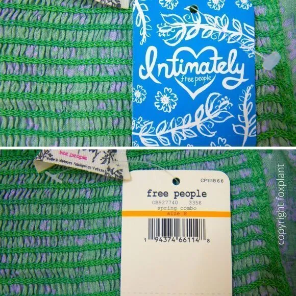 NEW Intimately Free People Caught Up Printed Slip Dress,‎ Green, S - Image 11