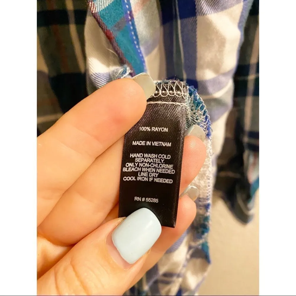 ✨ Express Turquoise Plaid Shirt ✨ - Image 5