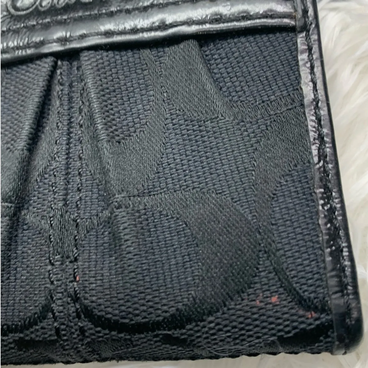 COACH Black Signature Canvas Card Holder - Image 7