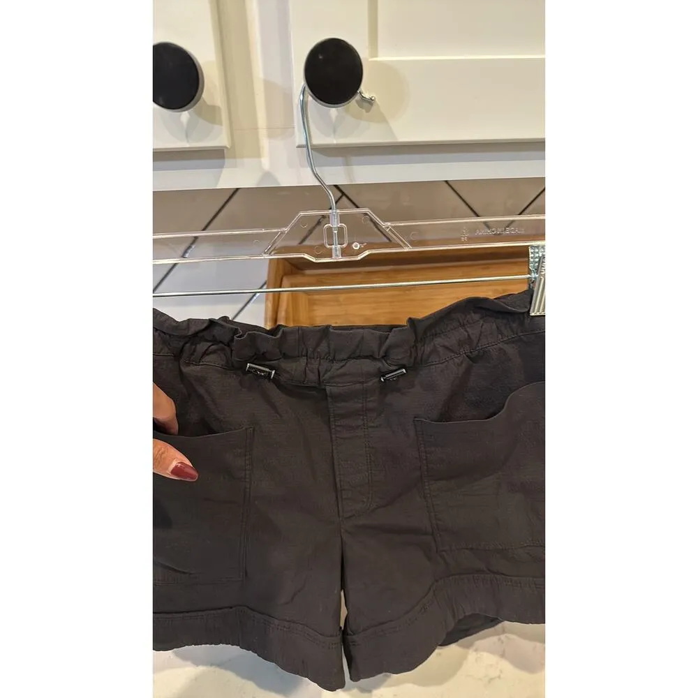 Athleta TREKKIE SHORT black paper bag adjustable waist hiking casual sz 4 - Image 4