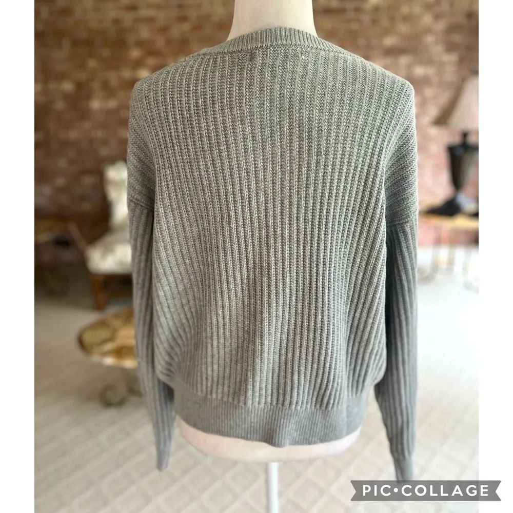 Dress Tells Sweater Cutout Dolman Sleeve Gray Ribbed Knit M Party Brunch Chic Size M - Image 9