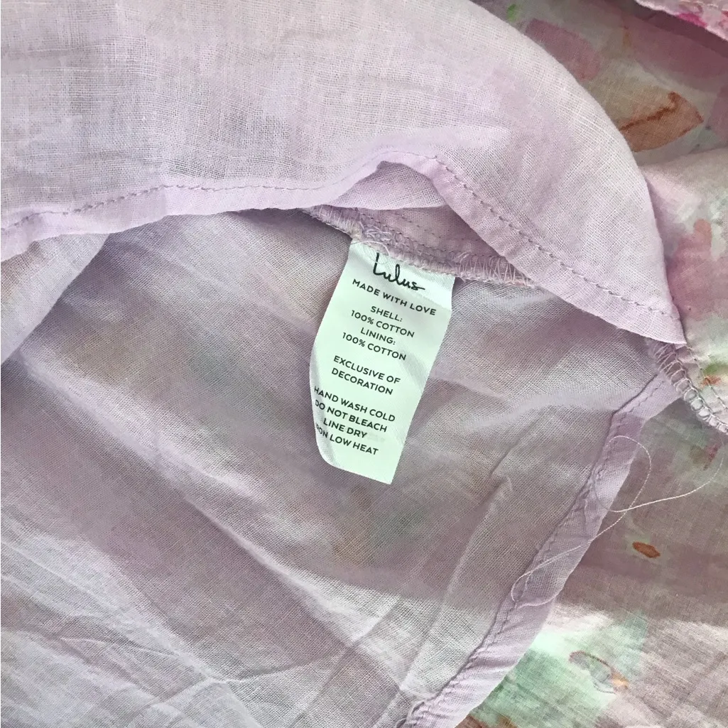Lulus Lavender Floral Midi Sundress Size Small Pink - Image 4