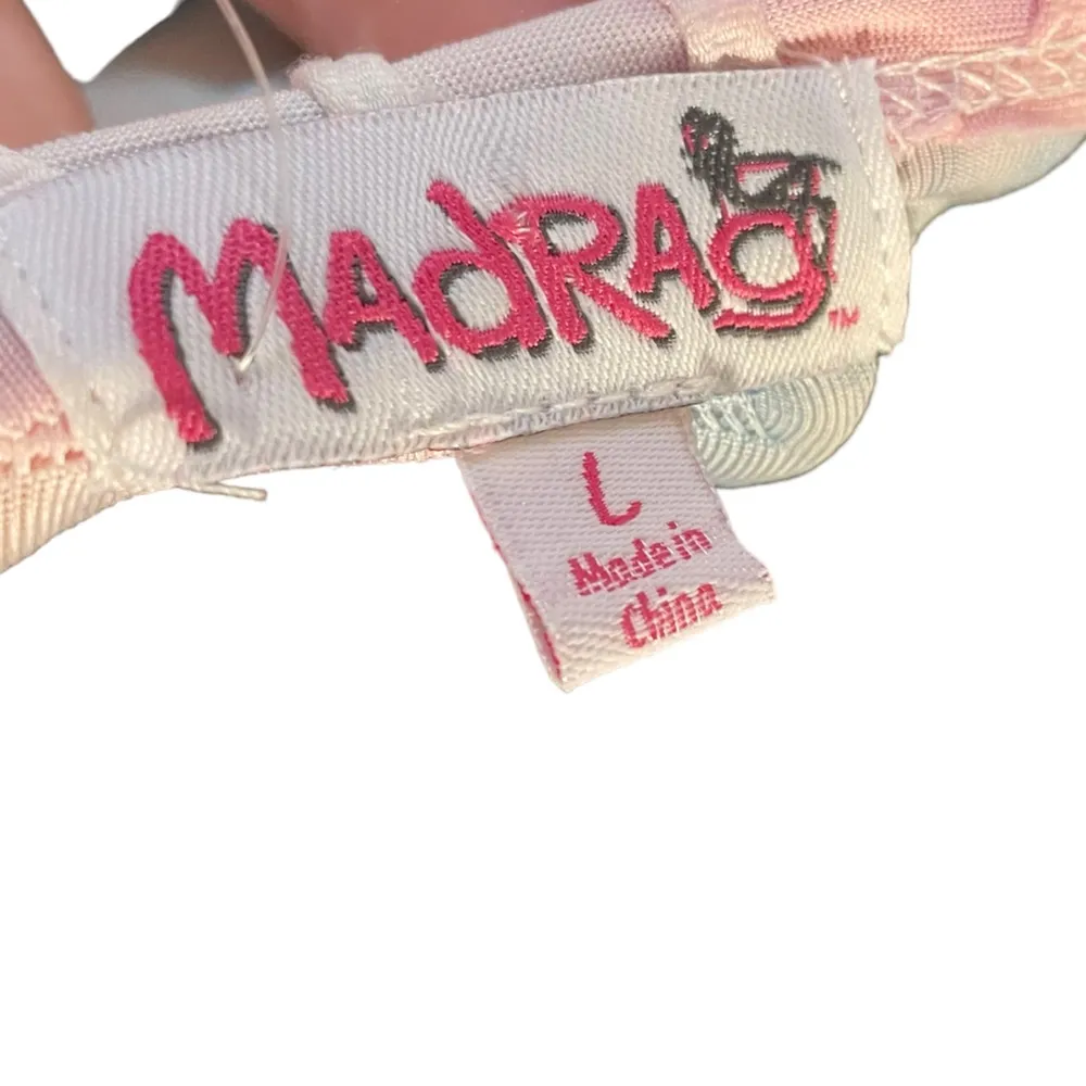 NEW Madrag Bold Tie Dye Trendy Hippie Ruched Side Stretch Athletic Yoga Gym Top Size L - Image 5