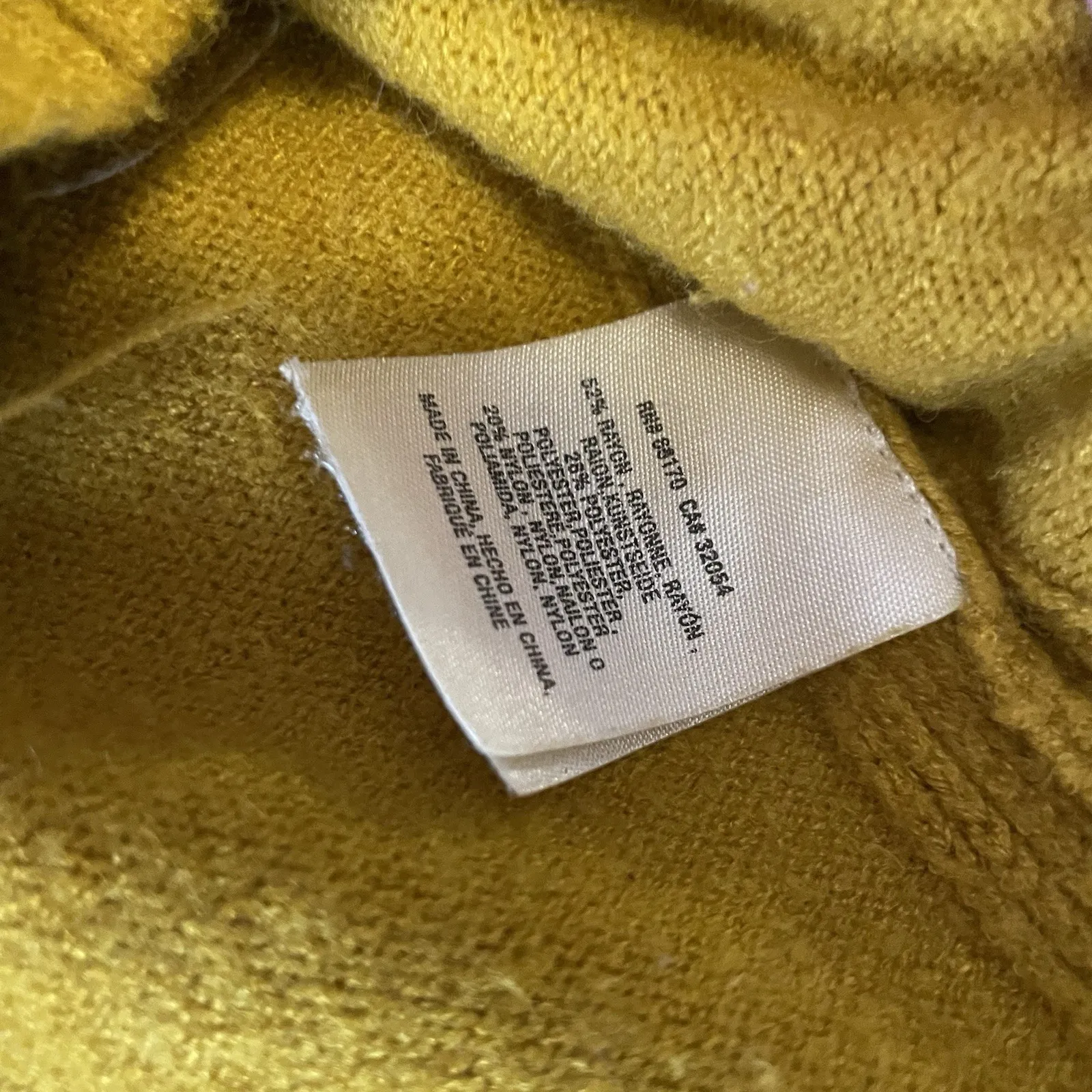 Anthropologie Mustard Yellow Rayon Long Sleeve V-Neck Pullover Sweater Size XS - Image 3