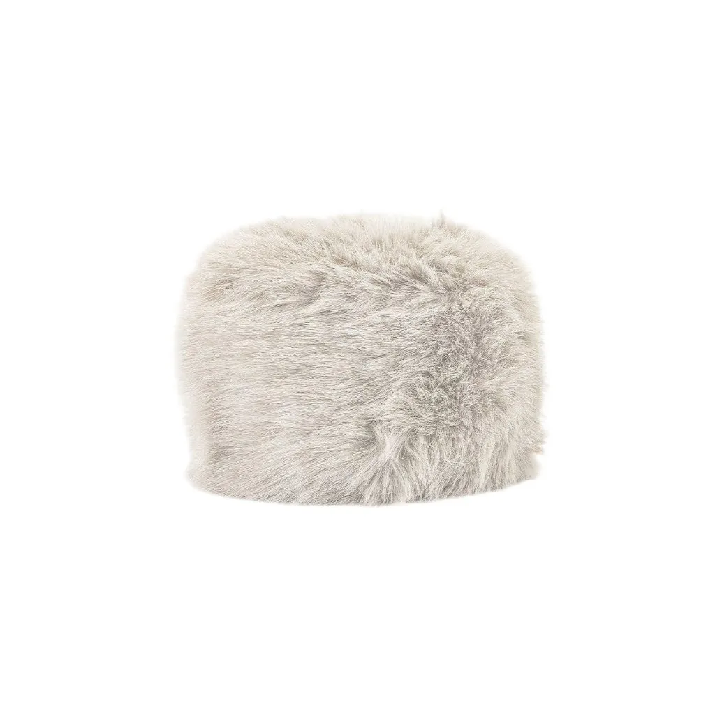 Adrienne Landau The Pill Box Hat in Light Grey One Size New Womens Faux Fur - Image 3