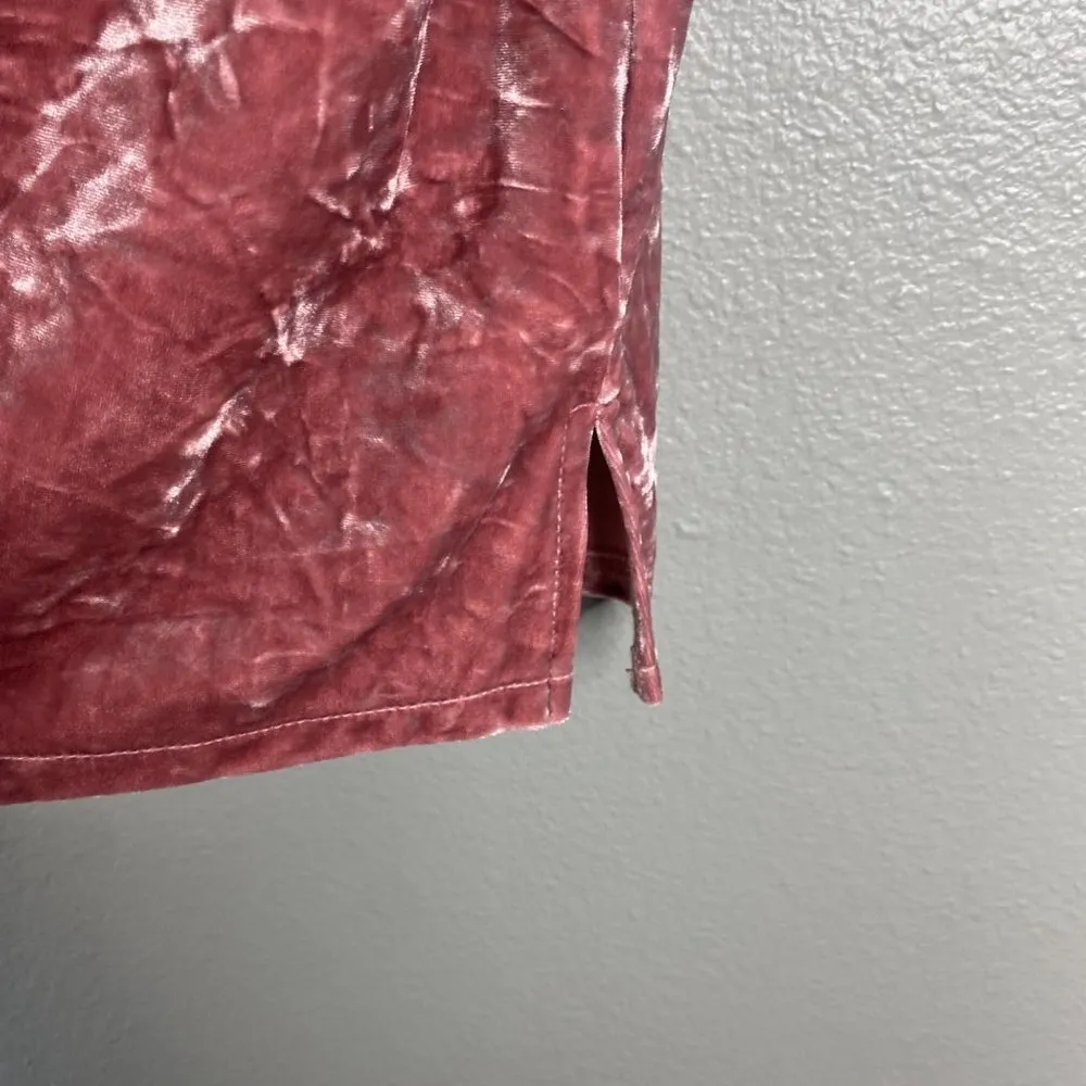 Vince Camuto Pink Crushed‎ Velvet Drop Shoulder Tee Blouse Medium - Image 5