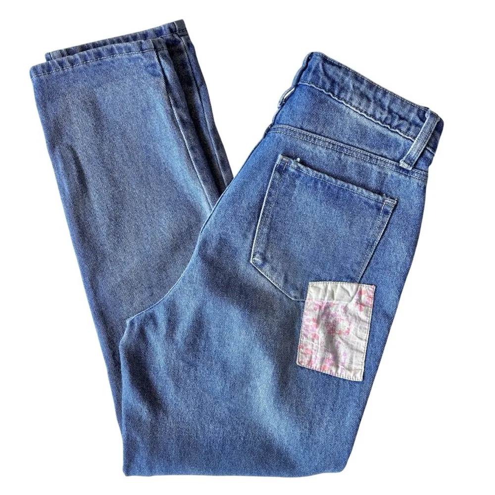 Women’s Nordstrom BP quilt high rise patchwork straight leg jeans size 25 - Image 9