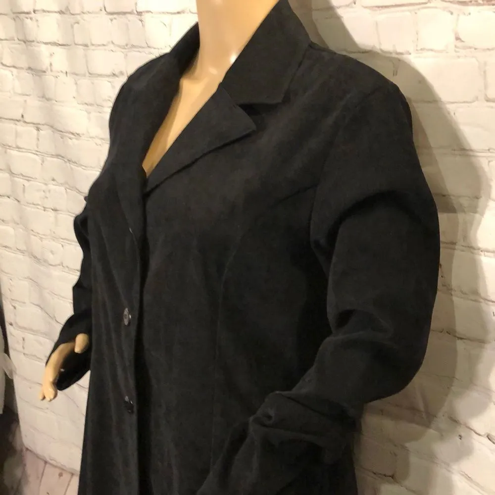 Vintage First Option Long Faux Suede Blaze… Blue Size L - Image 4