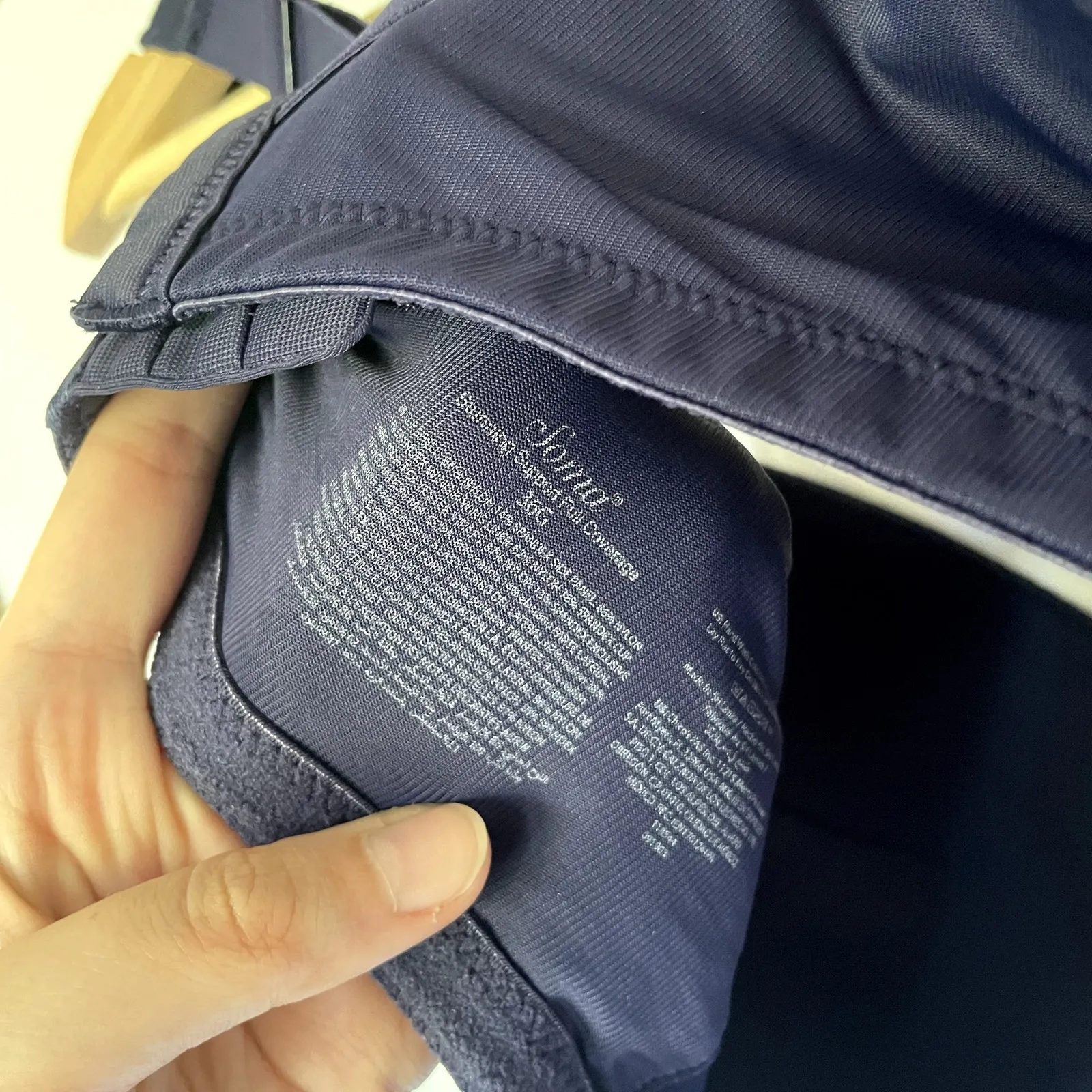 Soma stunning support full coverage womens' bra size 36G nylon navy floral Blue - Image 5