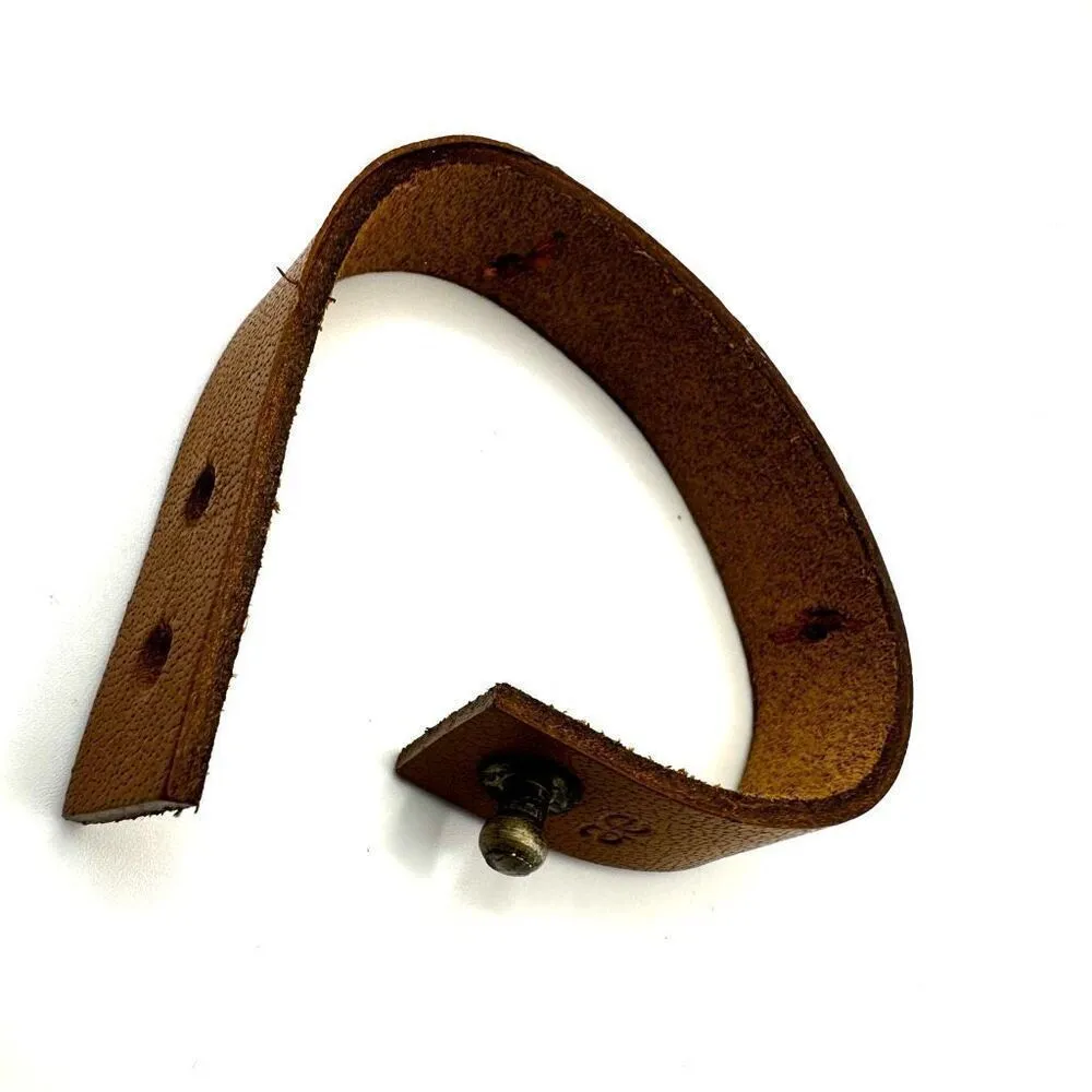 American eagle silver tone  and brown leather bracelet - Image 9